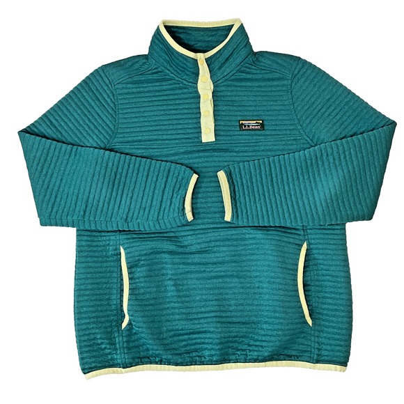 LL Bean Airlight Sweater Womens M Snap Front Pockets Hiking Outdoor Katahdin Log - Picture 1 of 7